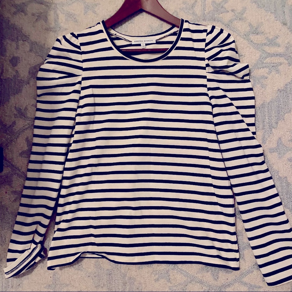Rebecca Minkoff Puff Shoulder Shirt, Size L